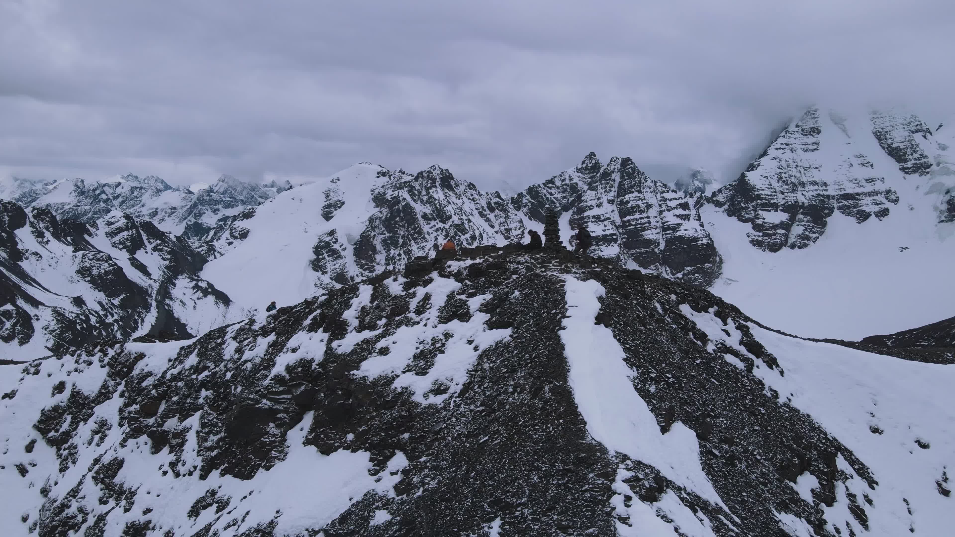 Majestic Aerial View of Snowy Mountains Free Stock Video Footage ...