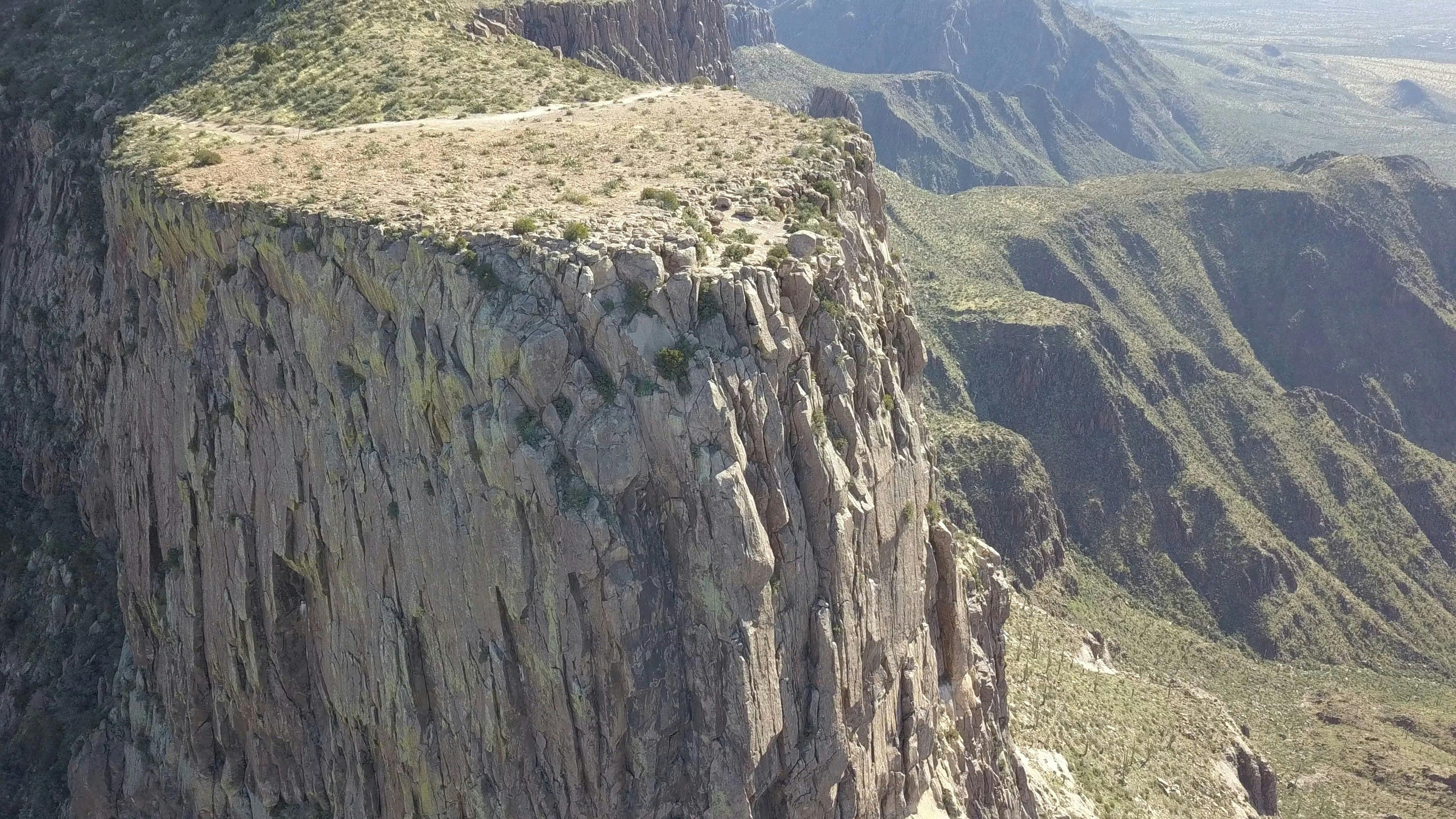 Aerial Footage Of The Mountain Cliff Edge · Free Stock Video