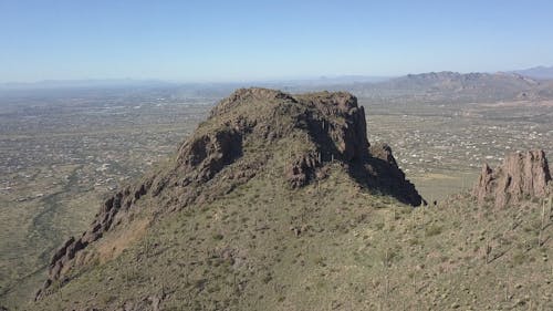 Aerial Footage Of The Peak Of Superstition Mountains In California