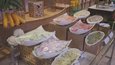 fresh vegetable display for catered events