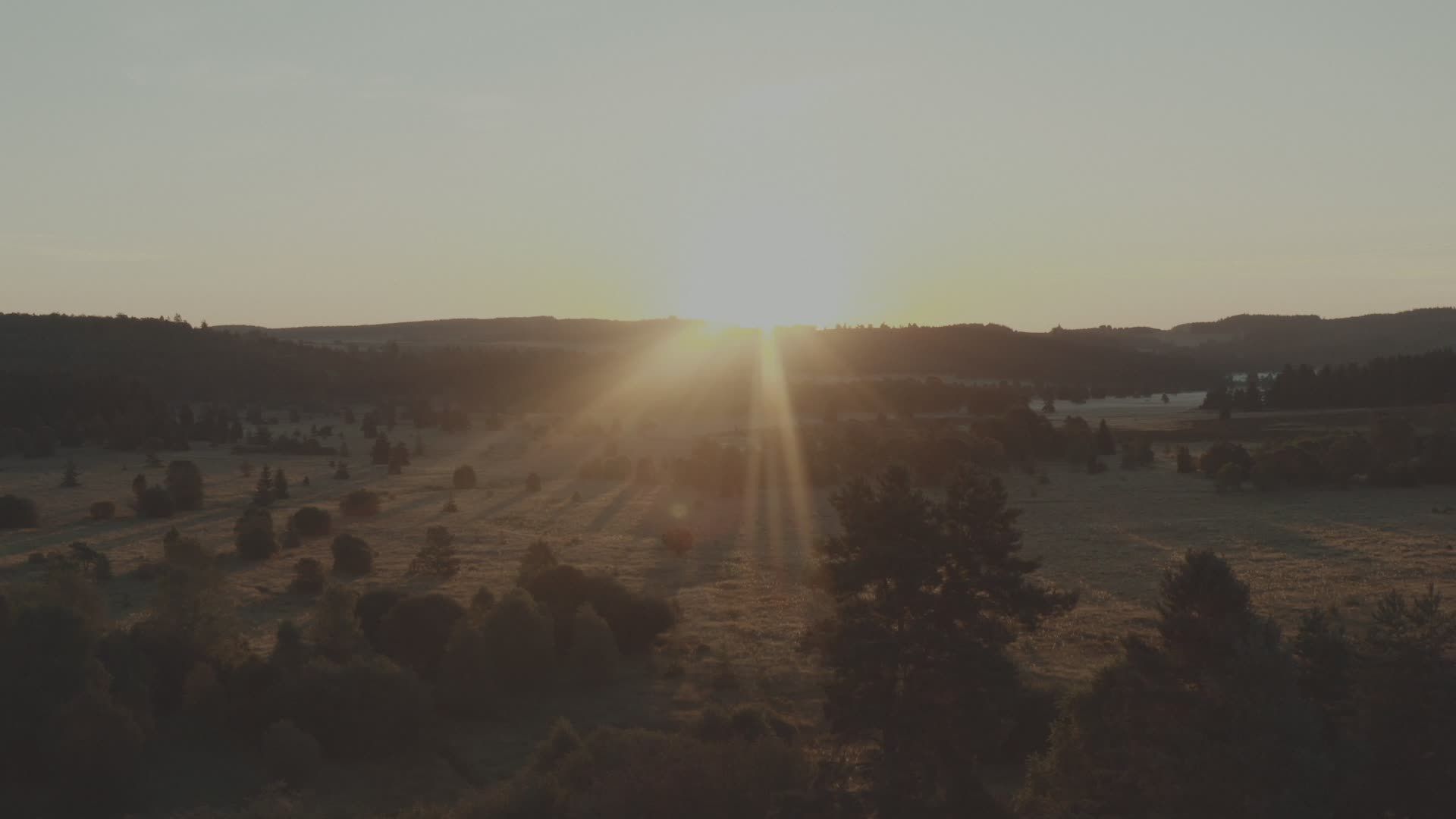 Spectacular Aerial Sunset Over Scenic Valley Free Stock Video Footage ...