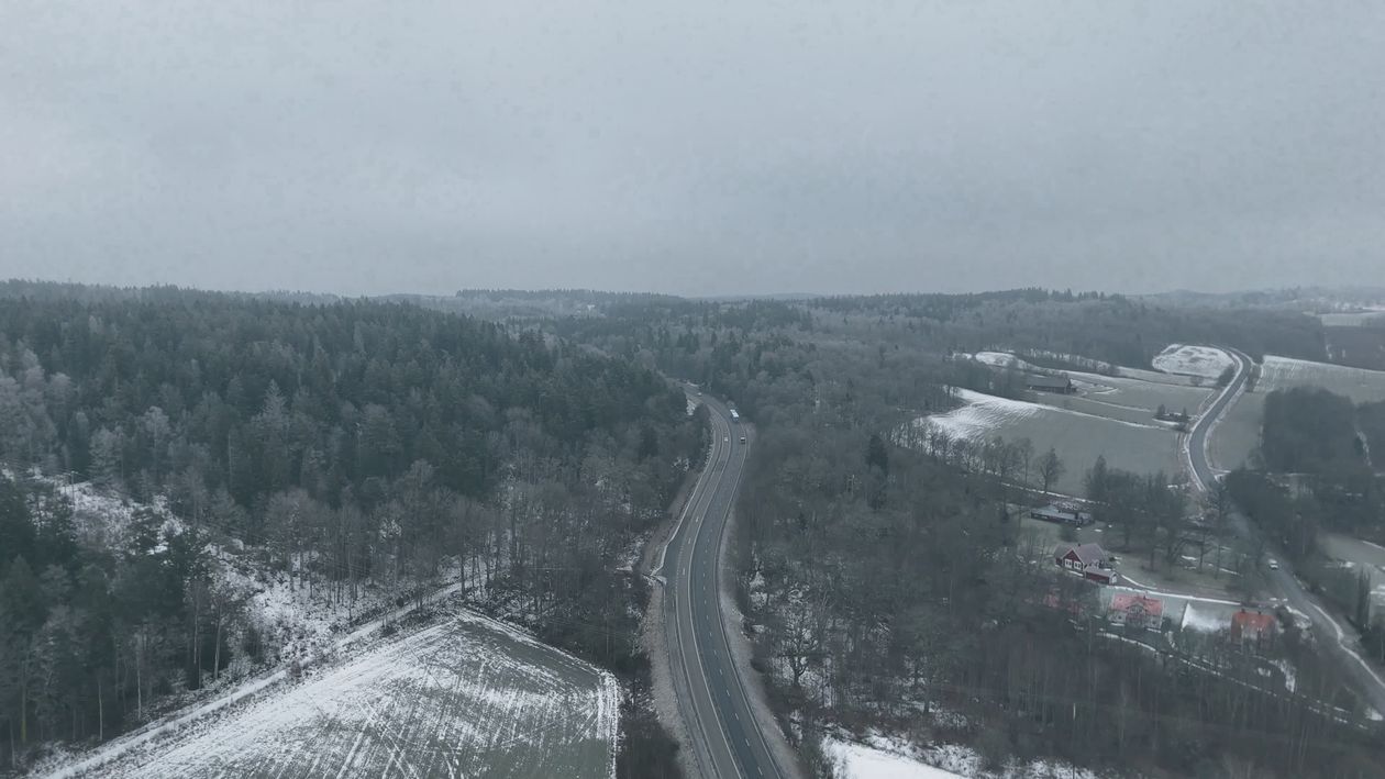 Aerial Winter Landscape Through Snowy Forest Free Stock Video Footage ...