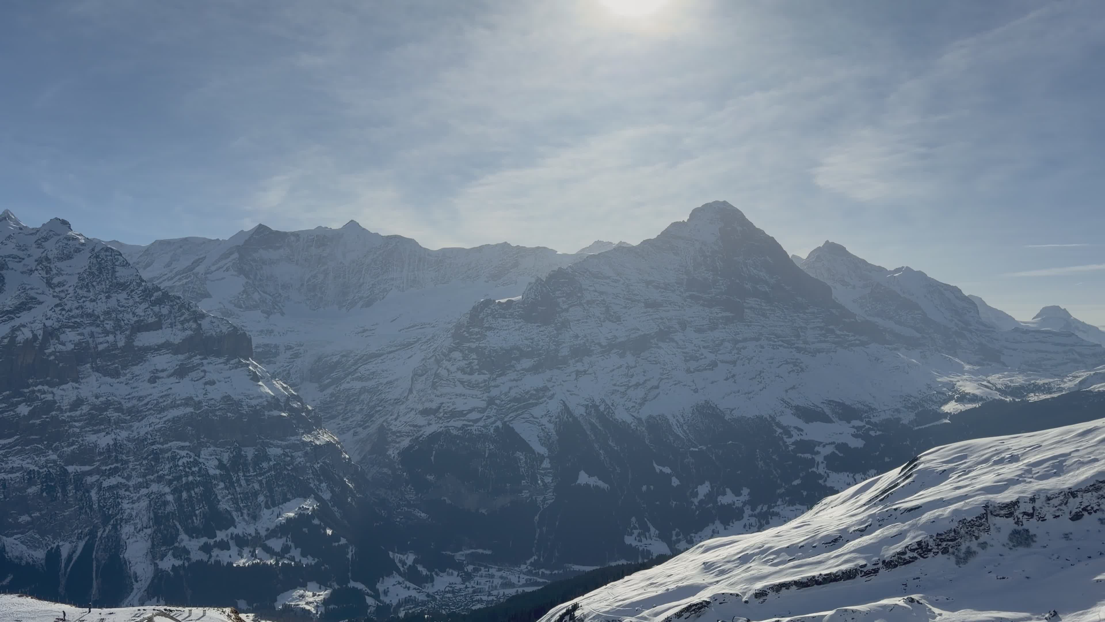 Scenic Winter View of Snowy Mountain Peaks Free Stock Video Footage ...