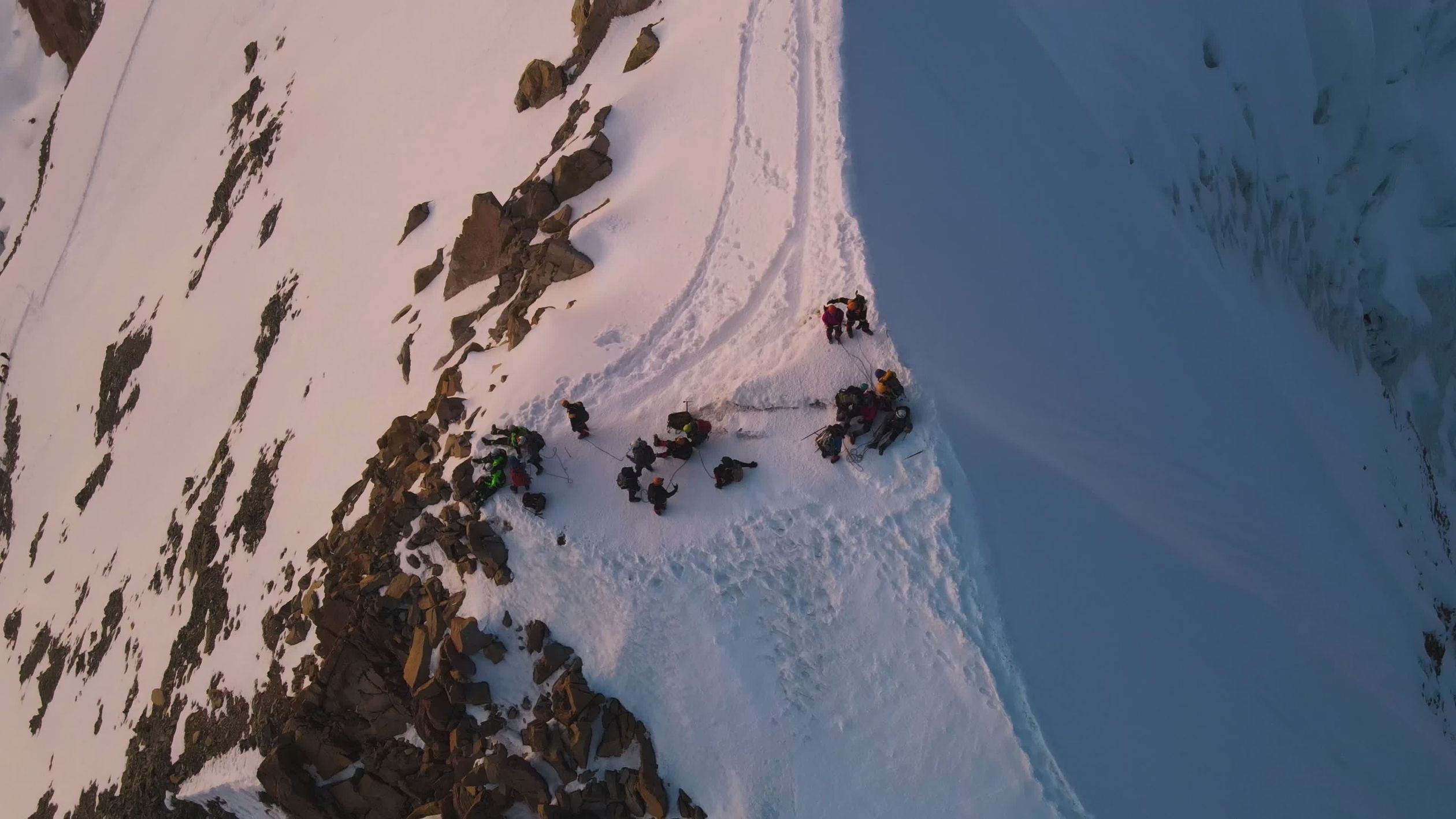 Drone Footage of Snow-Capped Mountain Peaks Free Stock Video Footage ...