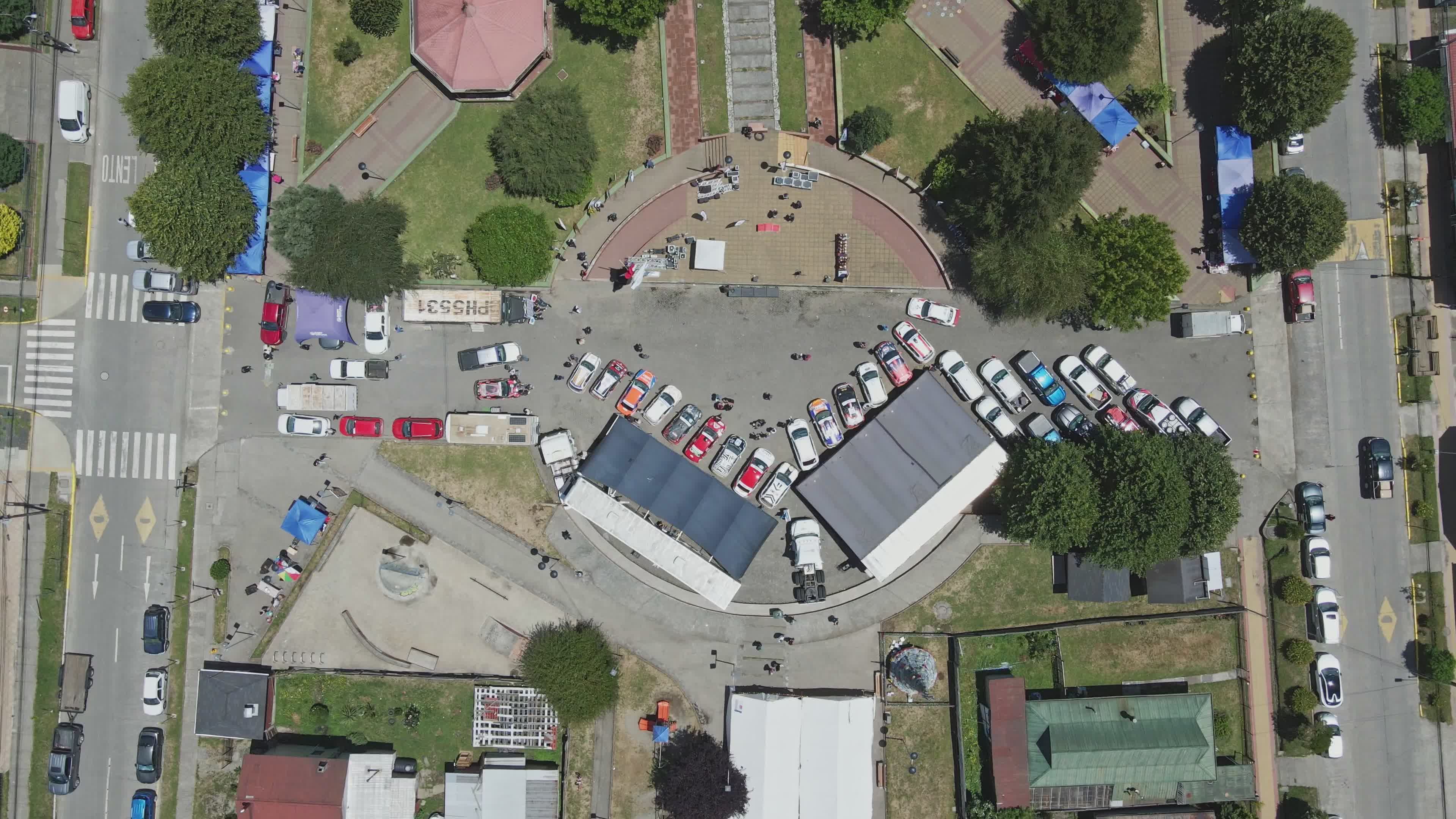 Aerial View of Colorful Car Rally Event Free Stock Video Footage ...