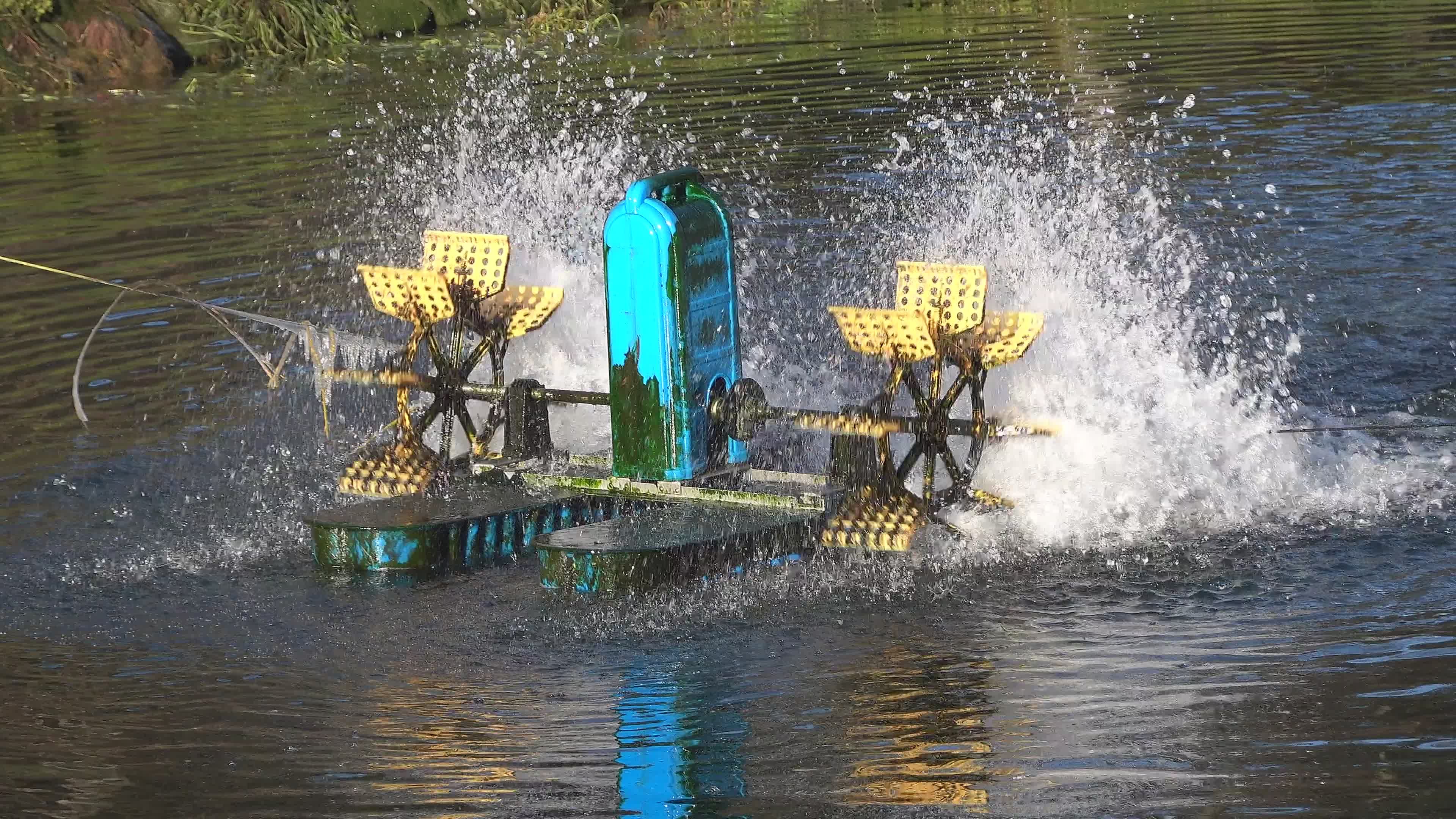 Aquatic Water Wheel in Action on Tranquil Lake Free Stock Video Footage ...