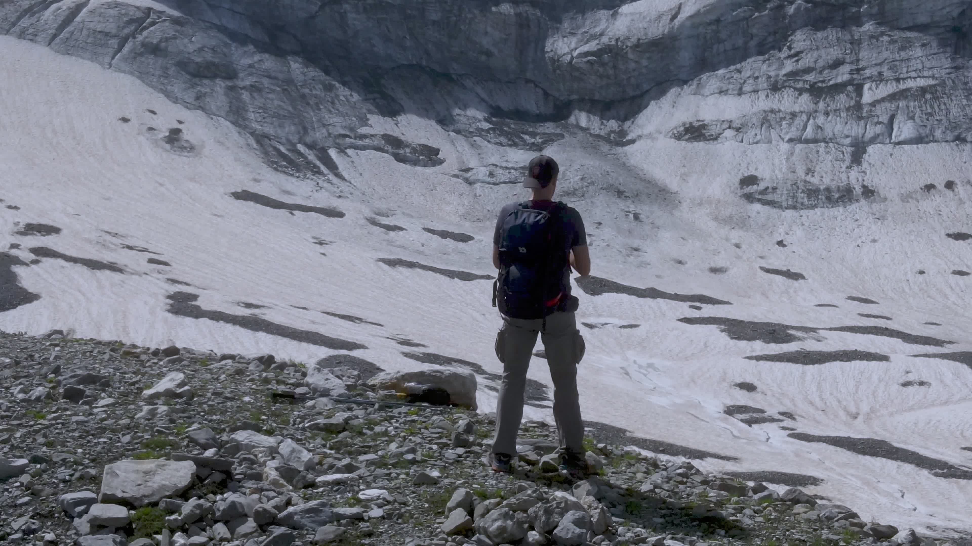alpine trekking in scenic snow capped mountains 35827070
