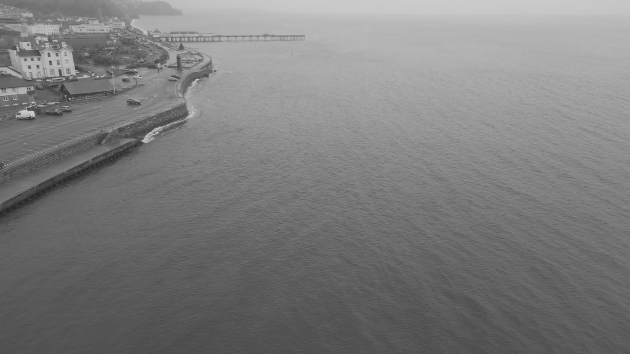 Coastal Town Aerial View in Moody Weather Free Stock Video Footage ...