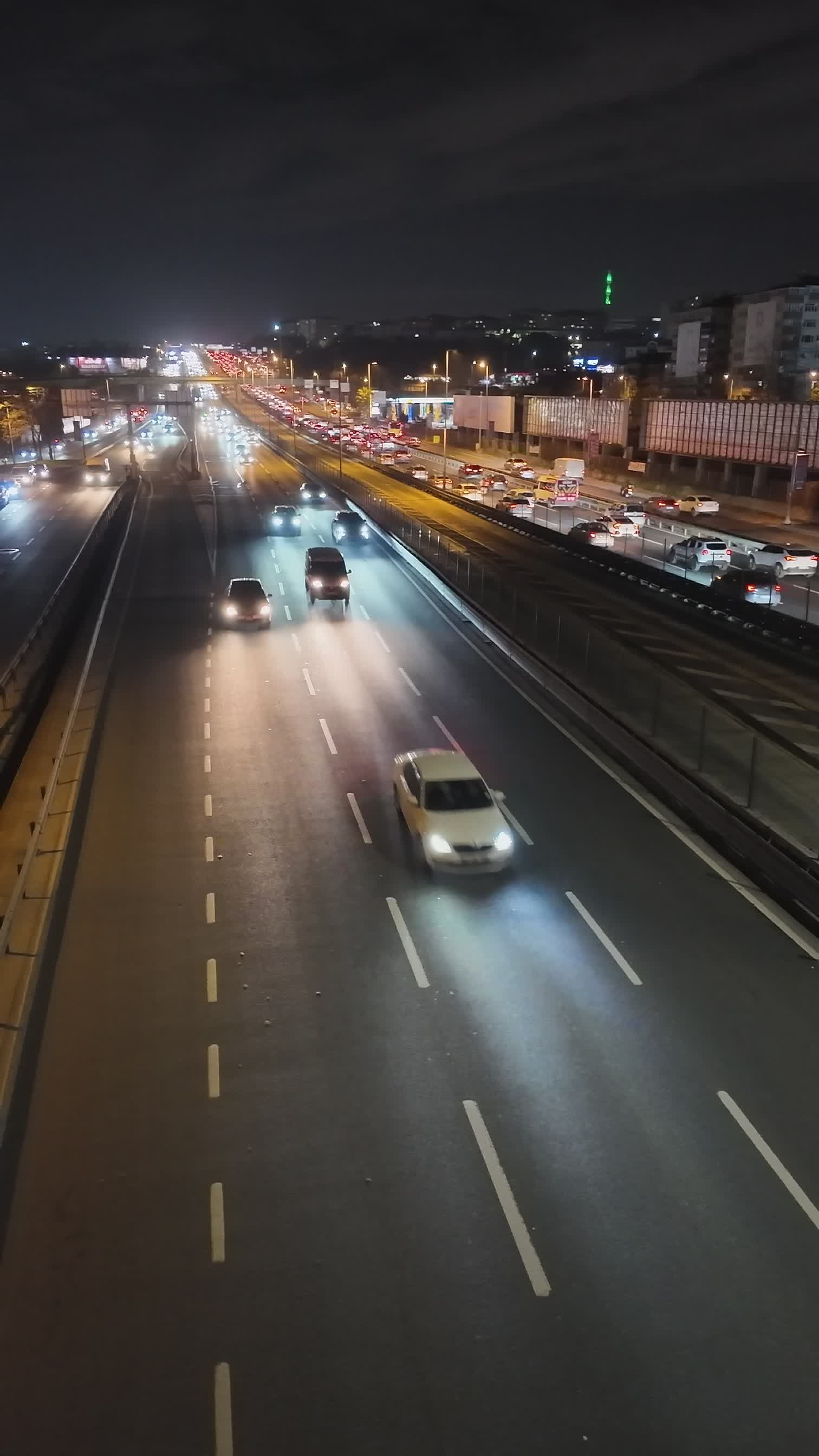 night traffic flow in urban highway view 35835506