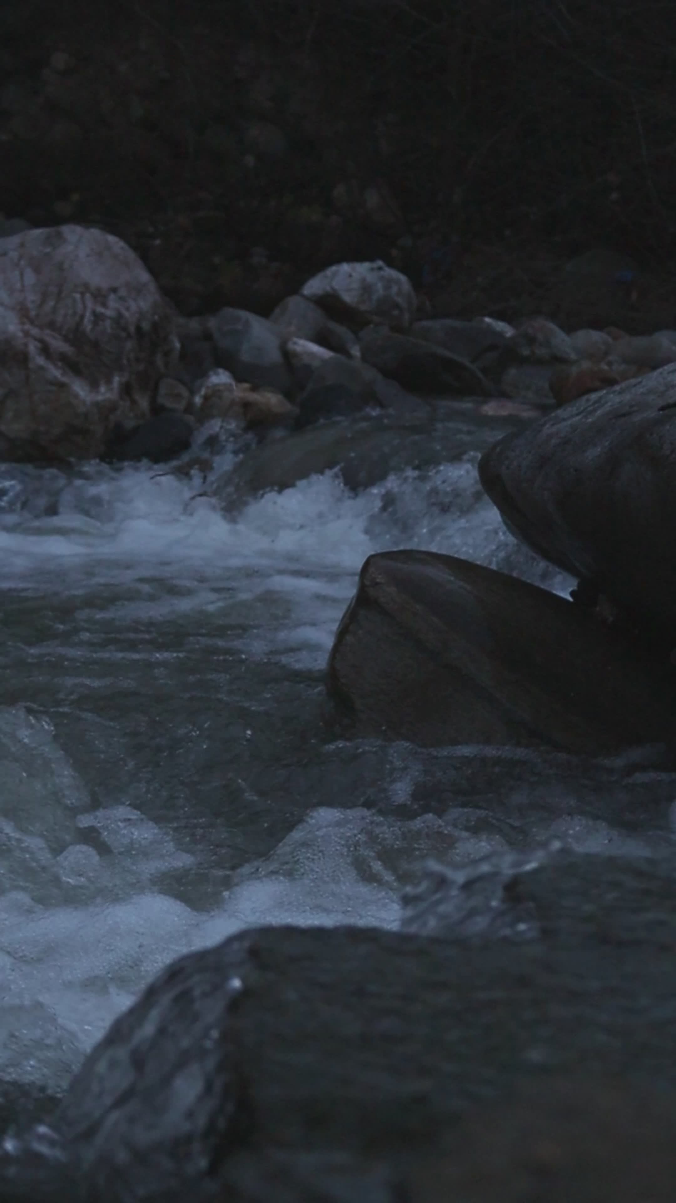 tranquil evening river with rocks and splash 35839120