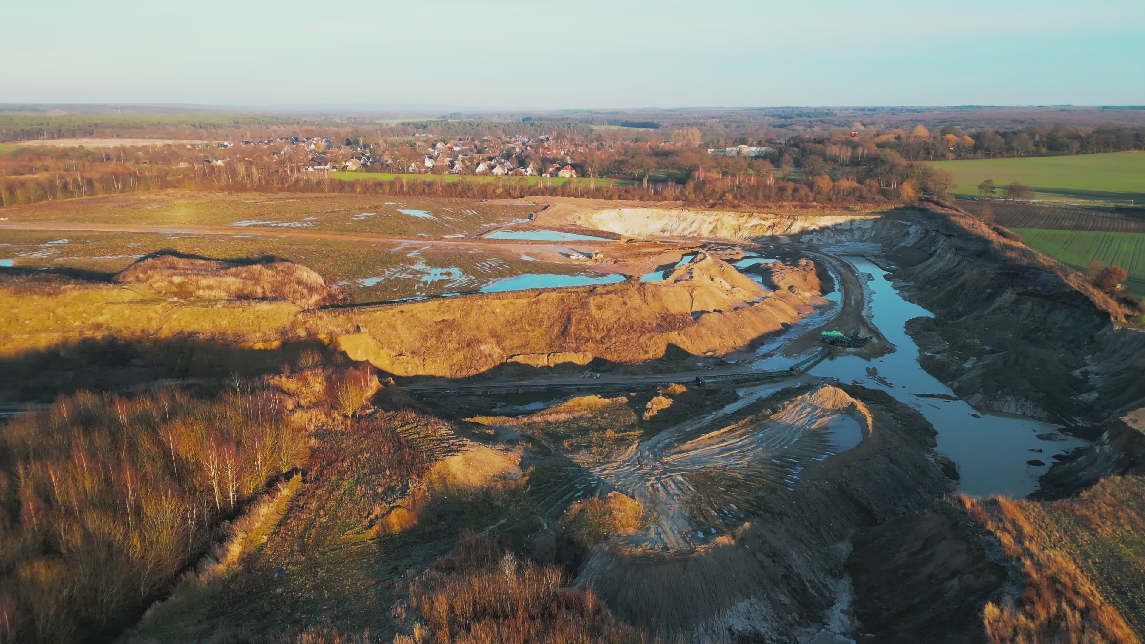 Aerial View of Quarry at Sunset Free Stock Video Footage, Royalty-Free ...