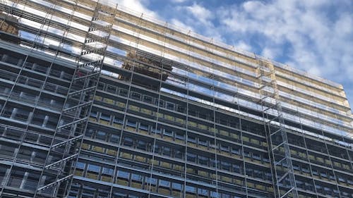Scaffolding Erected On A Building Under Construction
