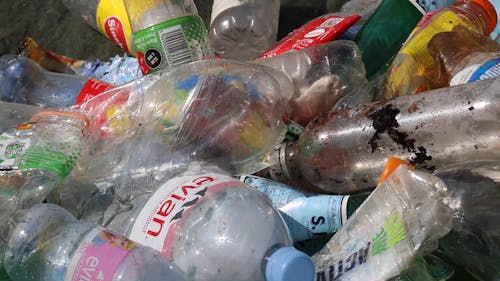 Beelden Van De Gebruikte Plastic Fles