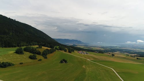 Drone Opnamen Van Een Landschap Op Het Platteland