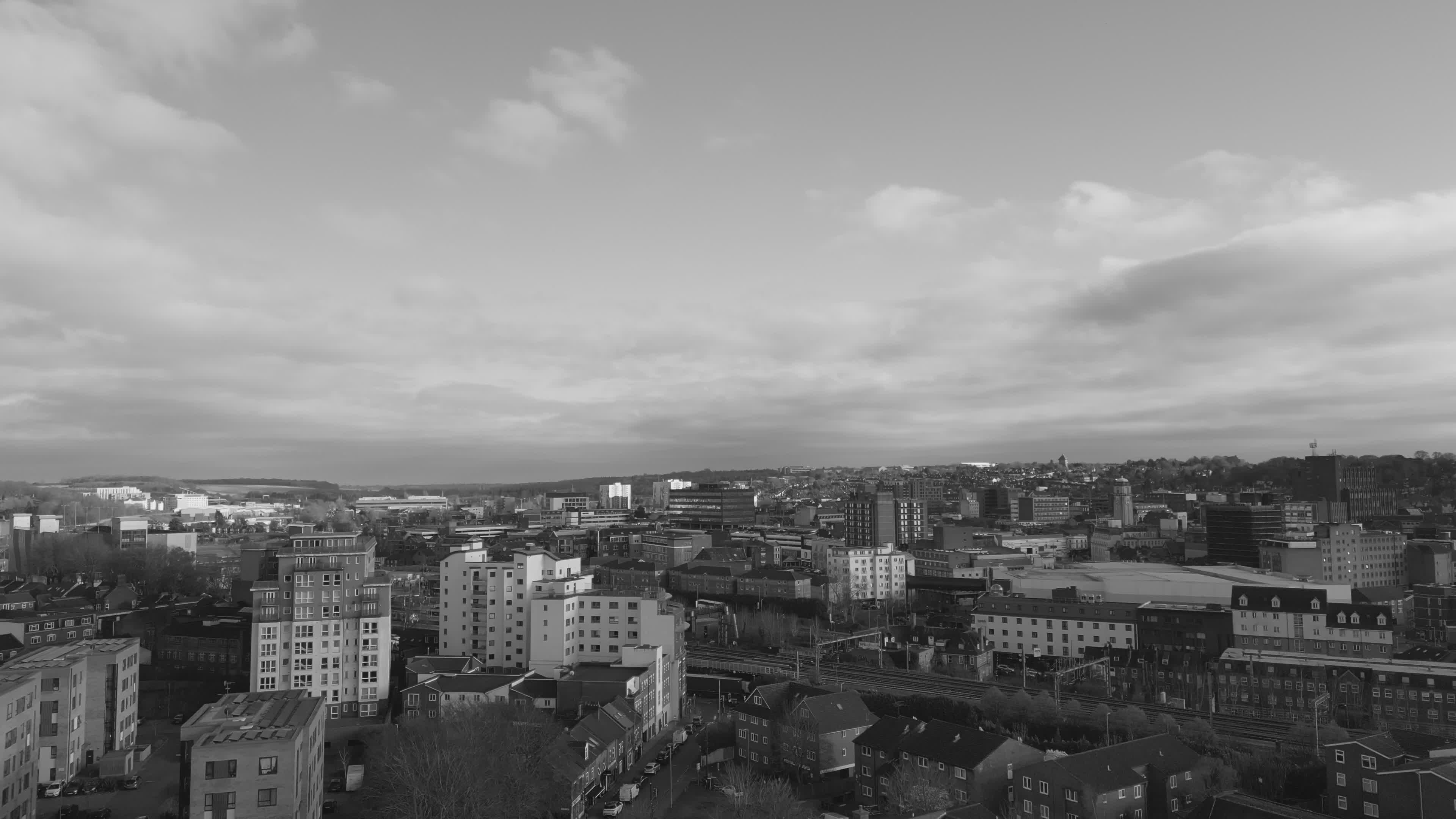 aerial view of urban cityscape under cloudy sky 35865902 — free pexels stock footage