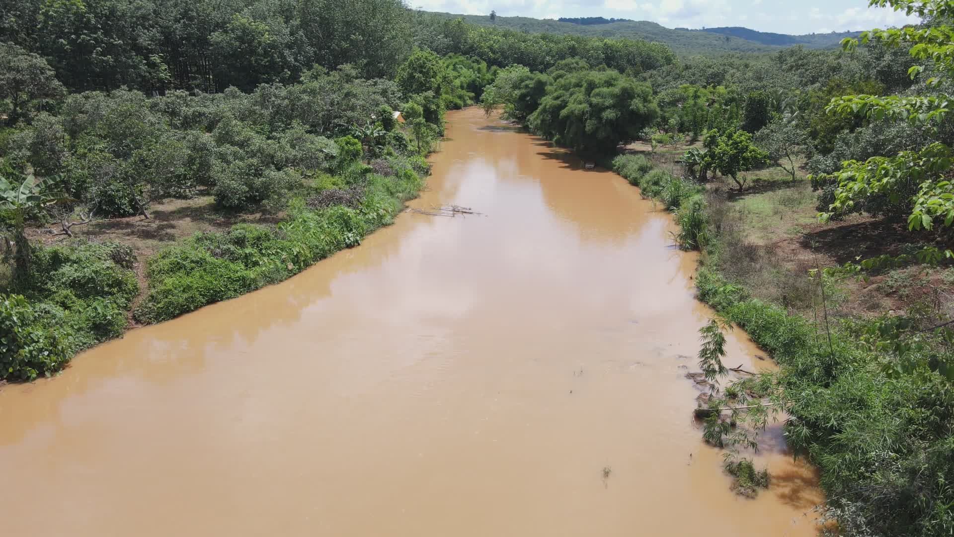Serene Aerial View of a Flowing River Free Stock Video Footage, Royalty ...