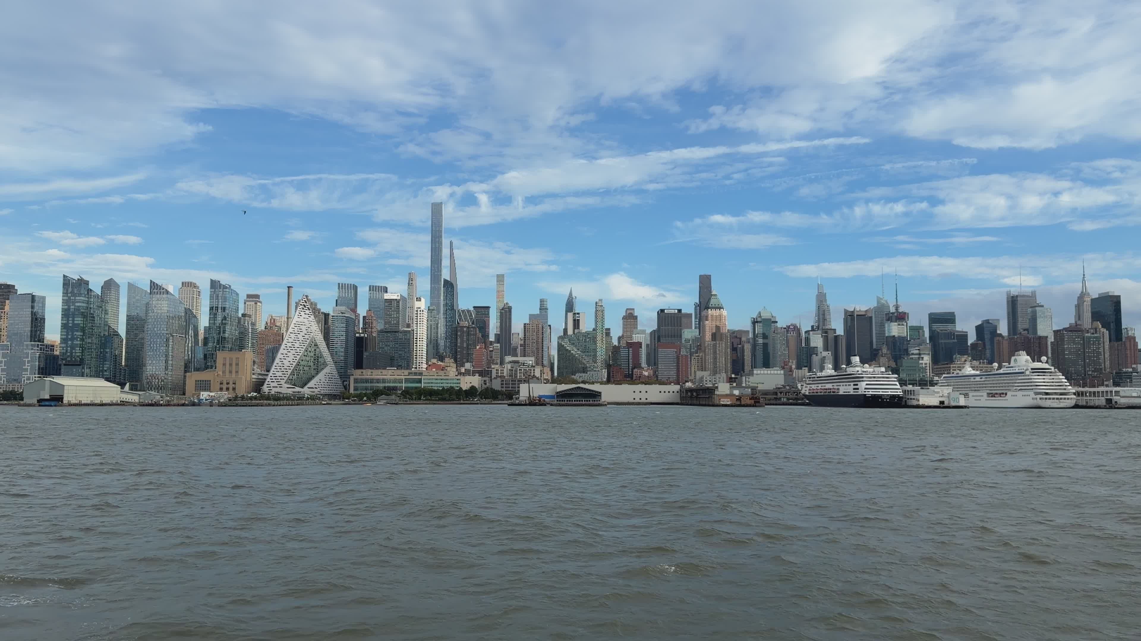 Stunning New York City Skyline Under Blue Sky Free Stock Video Footage ...