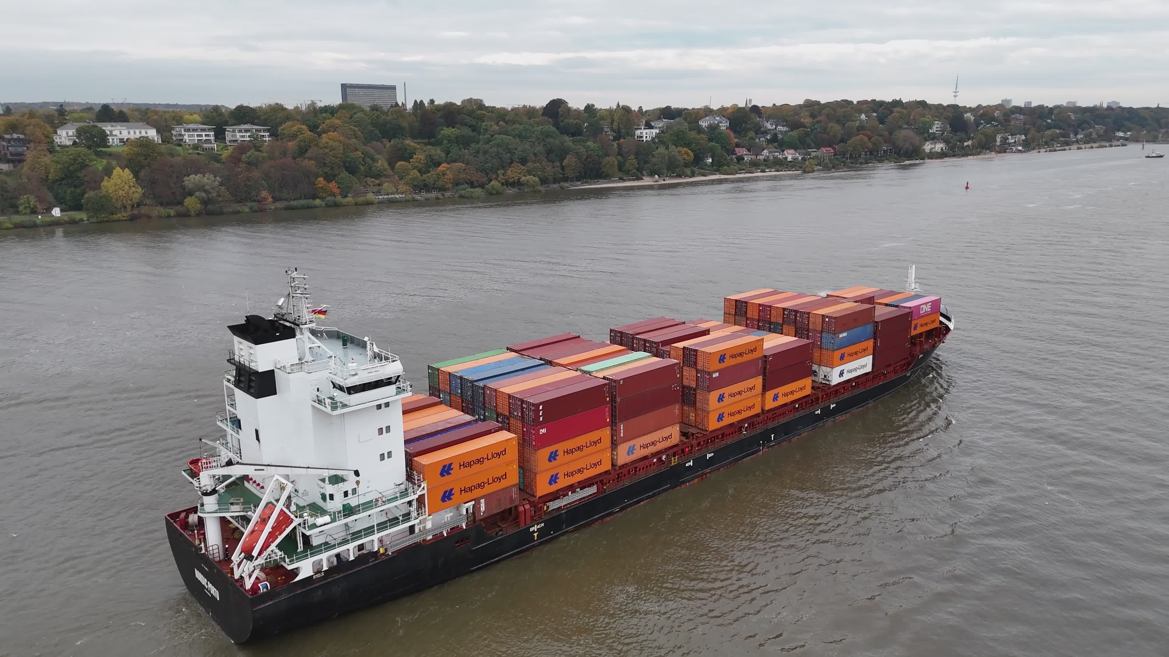 Aerial View of Cargo Ship on River Free Stock Video Footage, Royalty ...