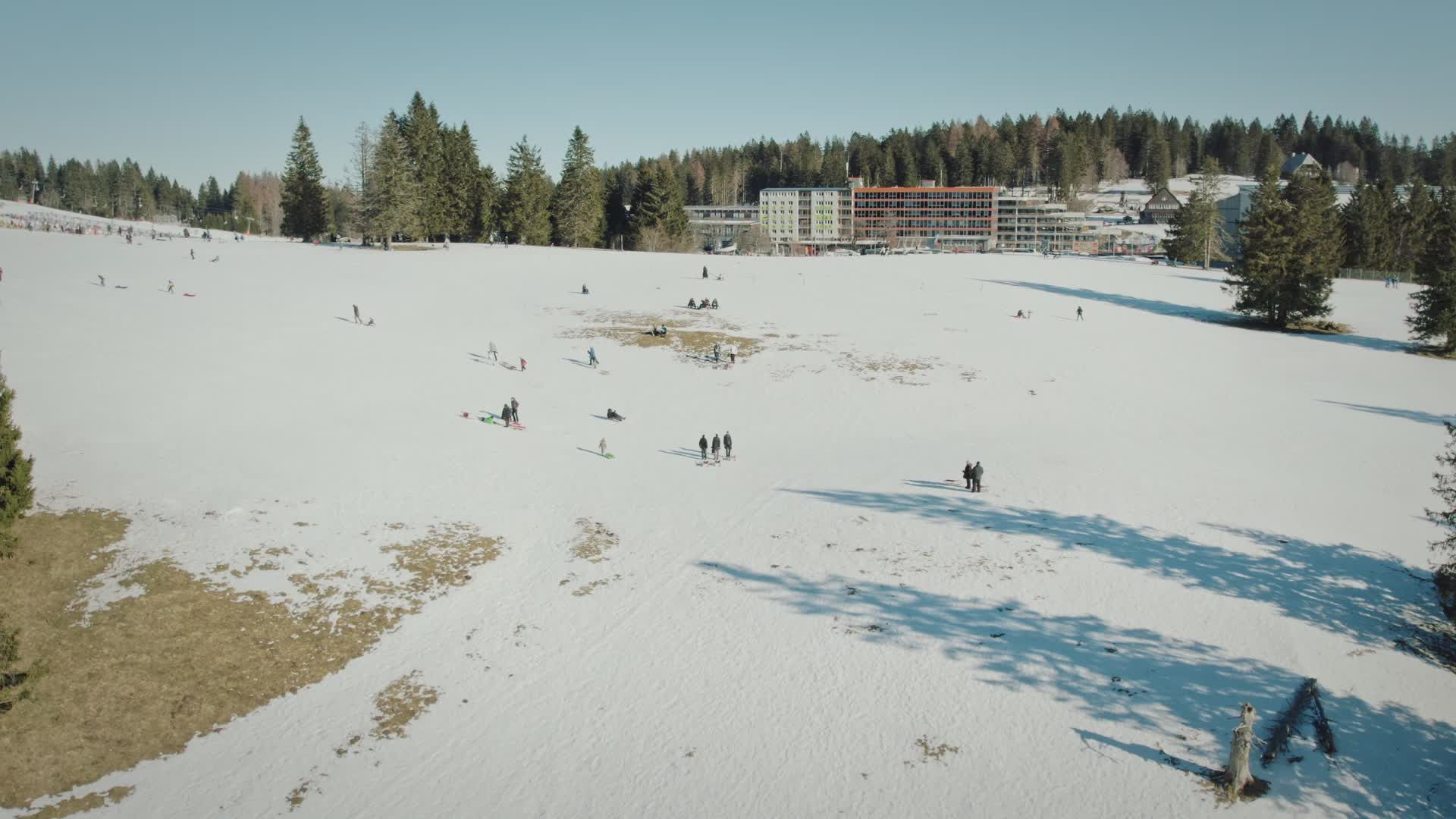 Aerial View of Snow-Covered Forest Landscape Free Stock Video Footage ...