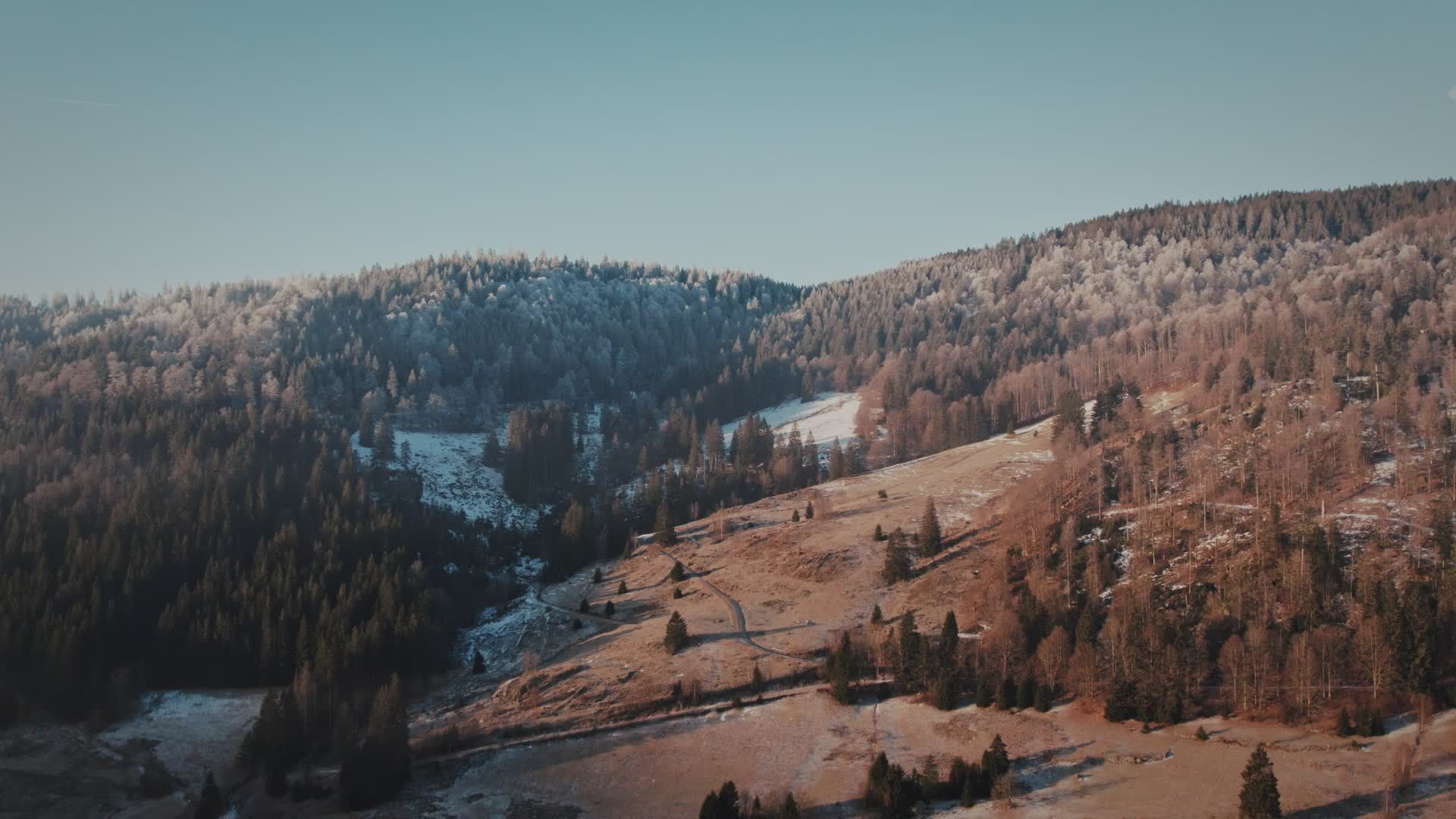 Drone View of Snowy Winter Mountain Landscape Free Stock Video Footage ...