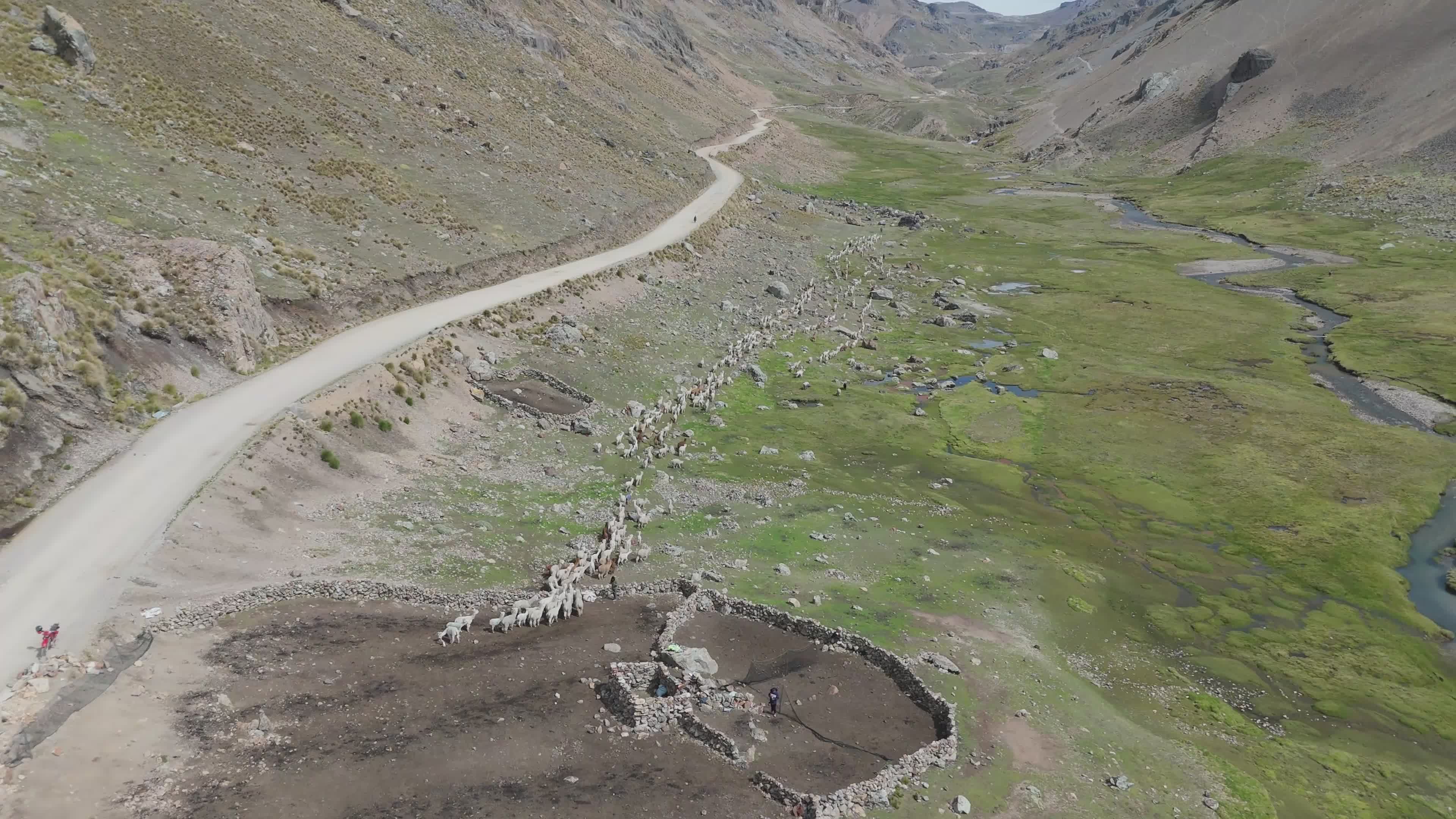 Aerial View of Pristine Andean Valley Free Stock Video Footage, Royalty ...