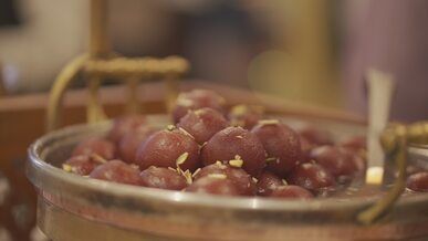delicious gulab jamun sweets in decorative bowl