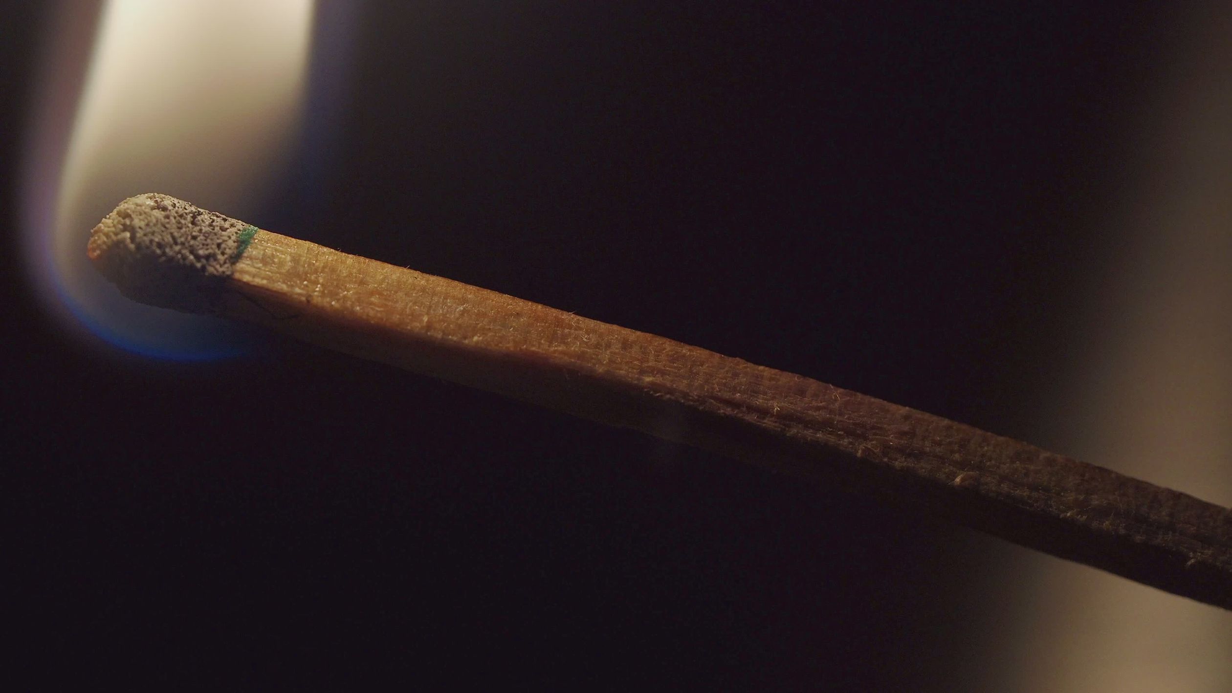 Close-Up of Burning Matchstick on Dark Background Free Stock Video ...
