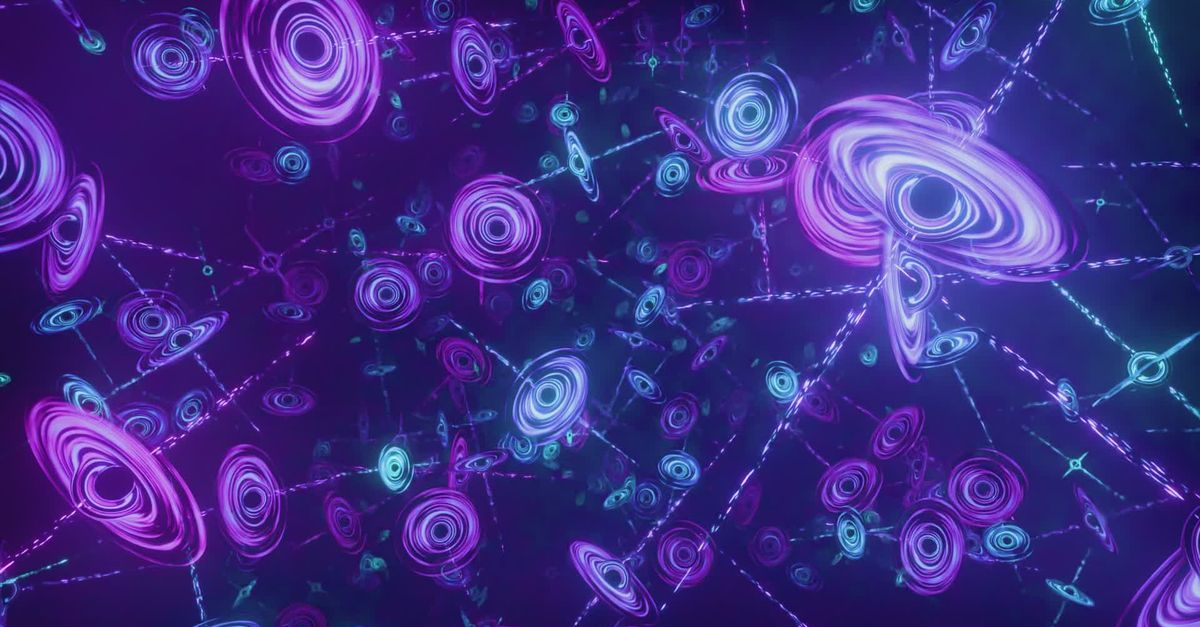 Spatial Animation Dynamic Abstract Space Animation with Neon Glows Free Stock Video ...