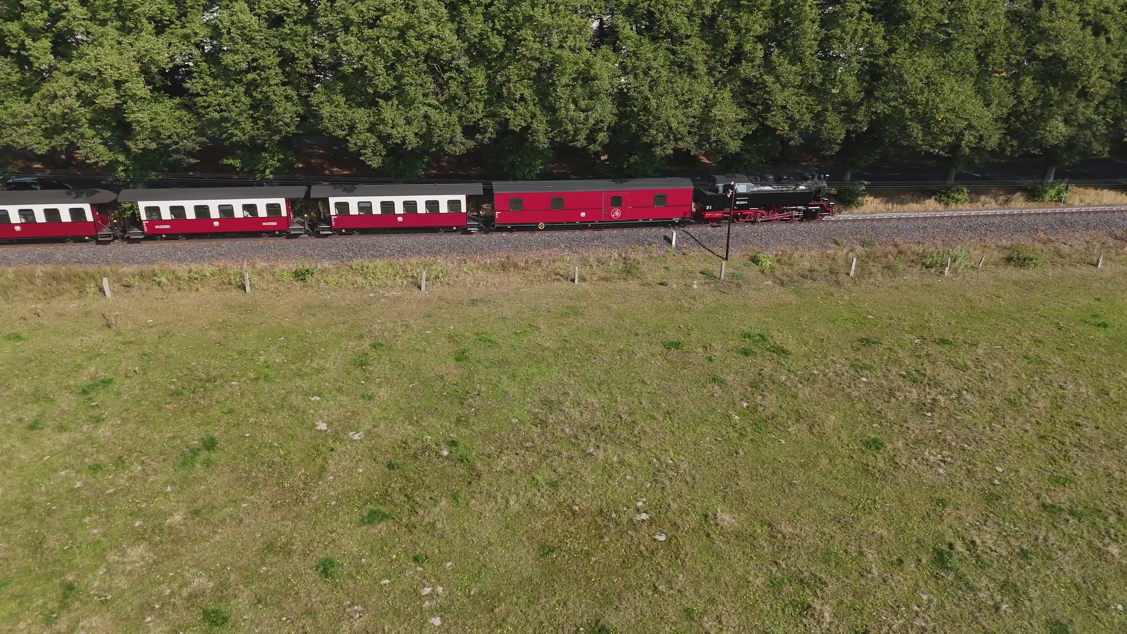 Aerial View of Historic Steam Train Journey Free Stock Video Footage ...