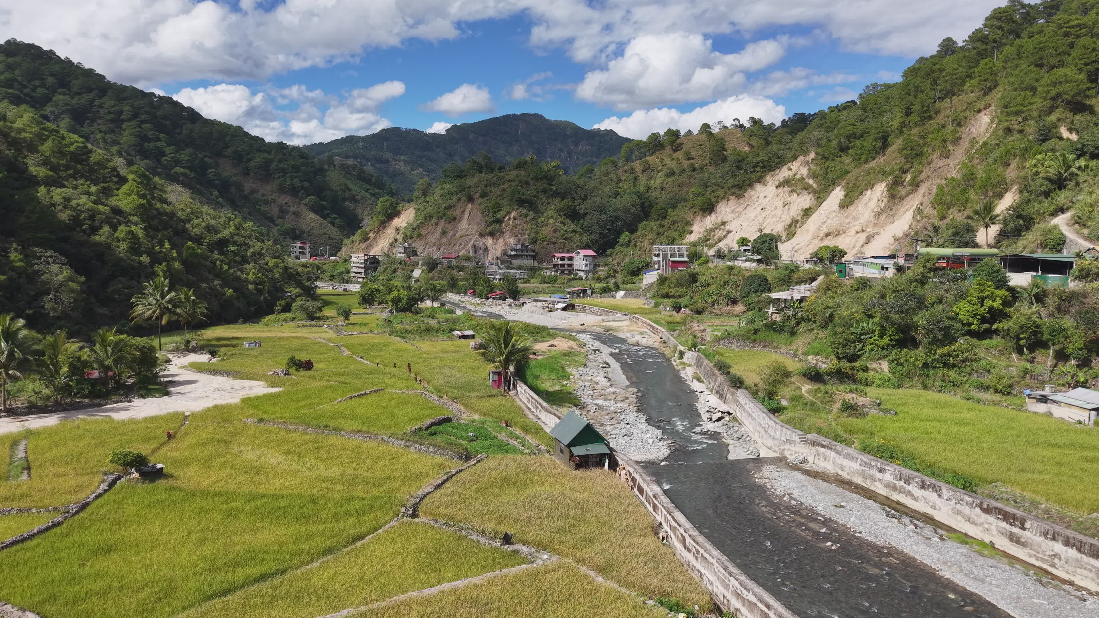 Stunning Aerial View of Philippines Rice Terraces Free Stock Video ...