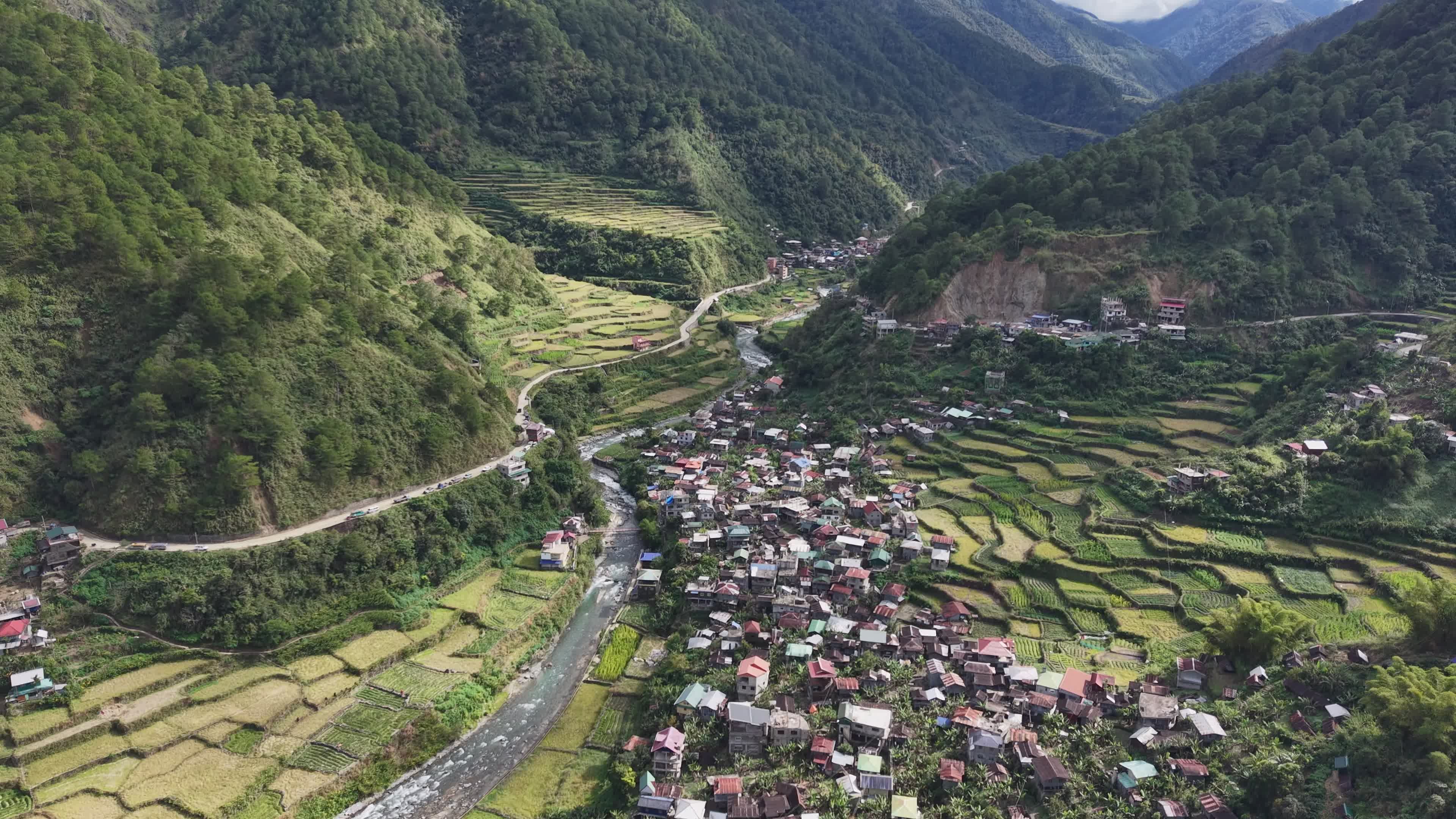 Drone View of Lush Rice Terraces in Philippines Free Stock Video ...