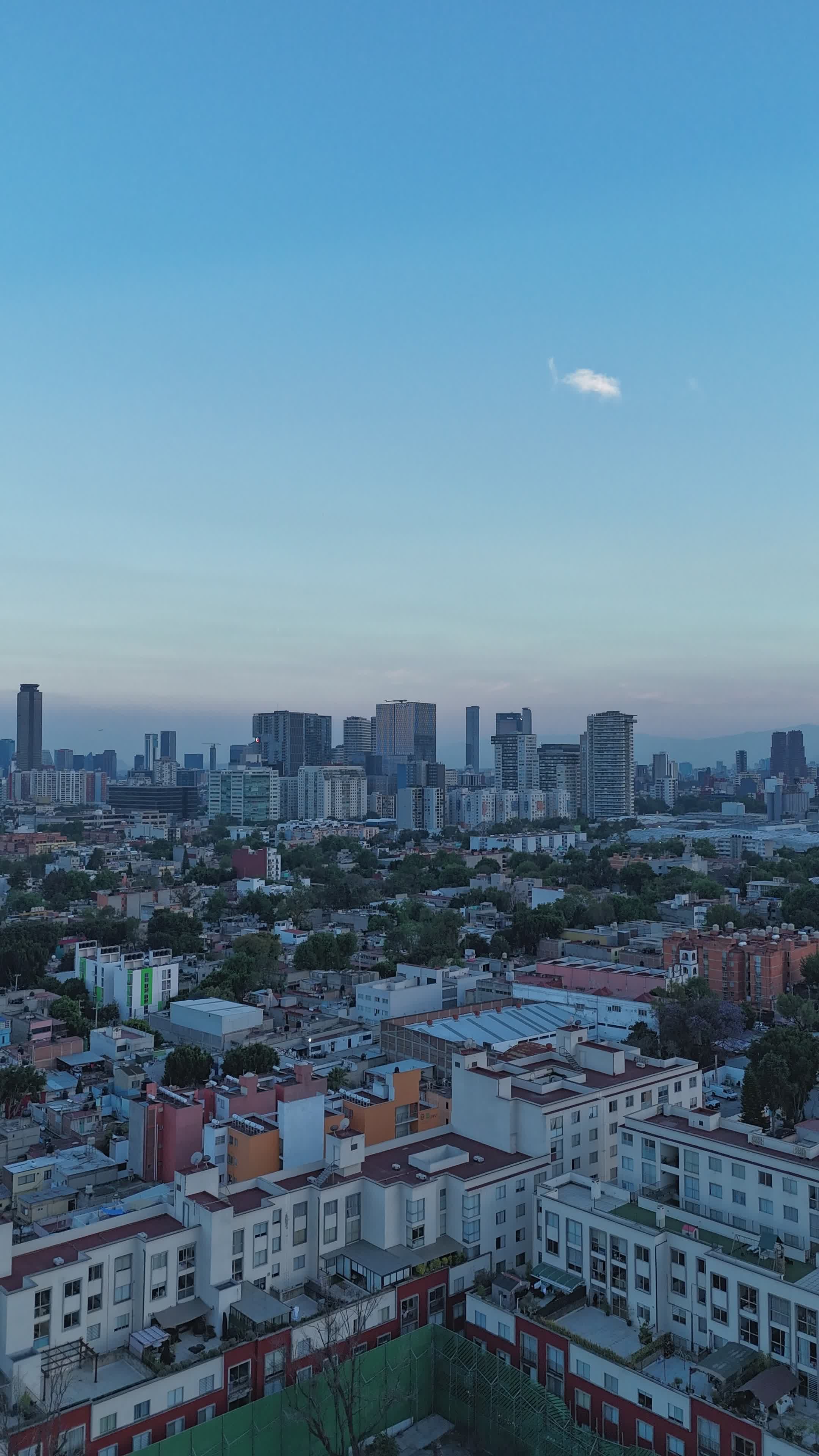 Stunning Aerial View of Urban Skyline at Sunset Free Stock Video ...