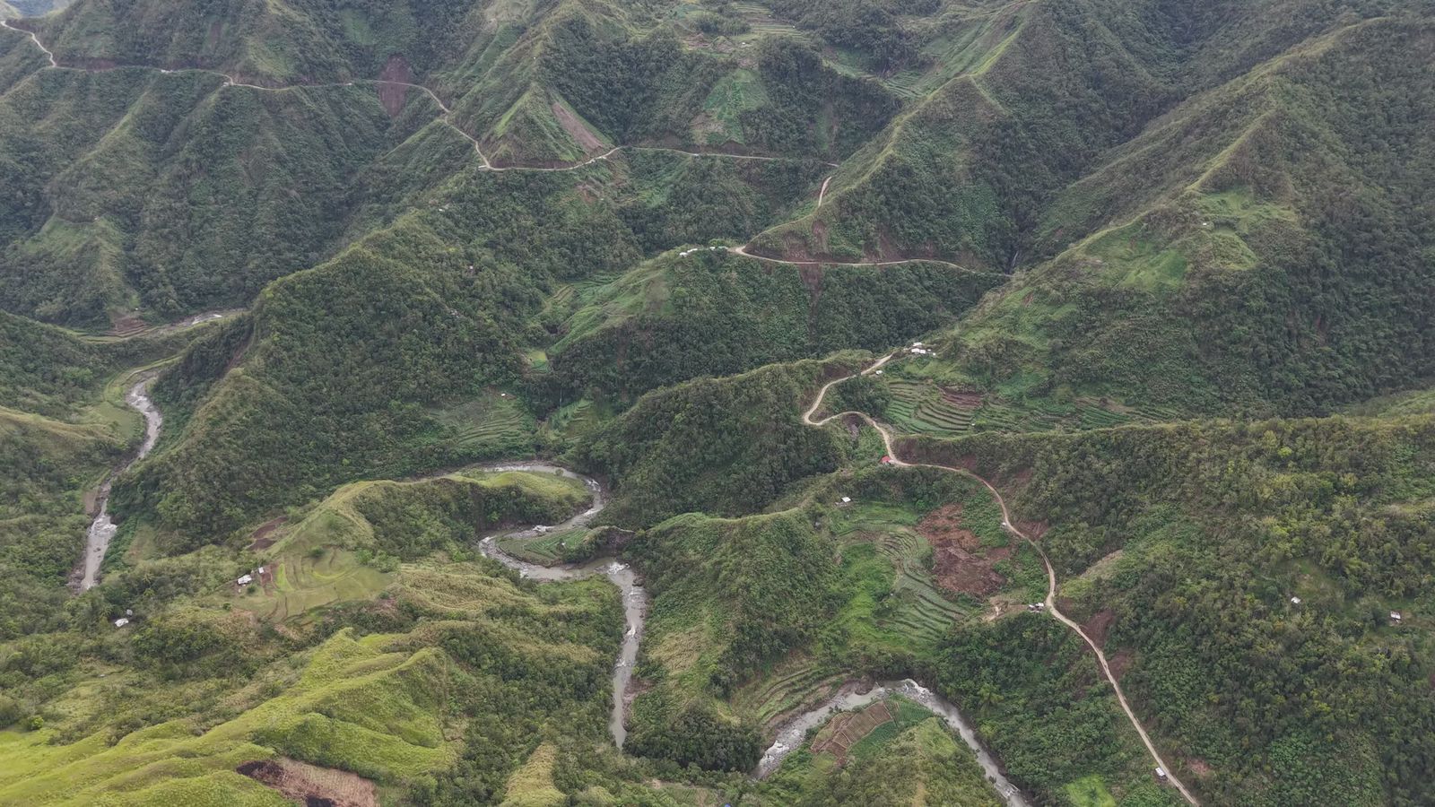 Stunning Aerial View of Cordillera Rice Terraces Free Stock Video ...