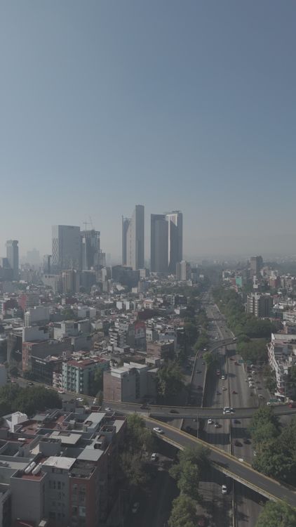 Aerial View of Mexico City Skyline and Traffic Free Stock Video Footage ...
