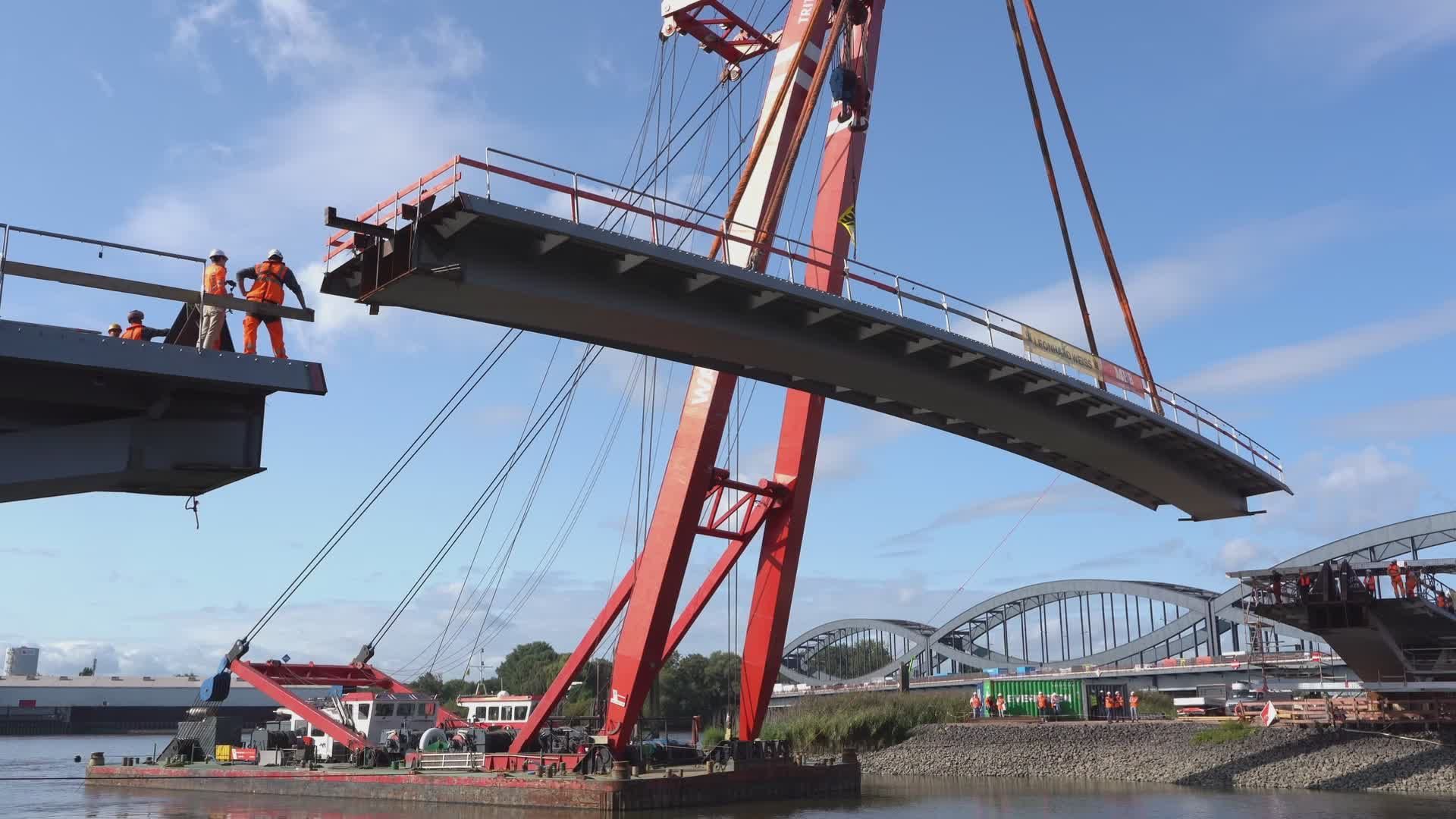 Modern Bridge Construction in Hamburg Port Free Stock Video Footage ...