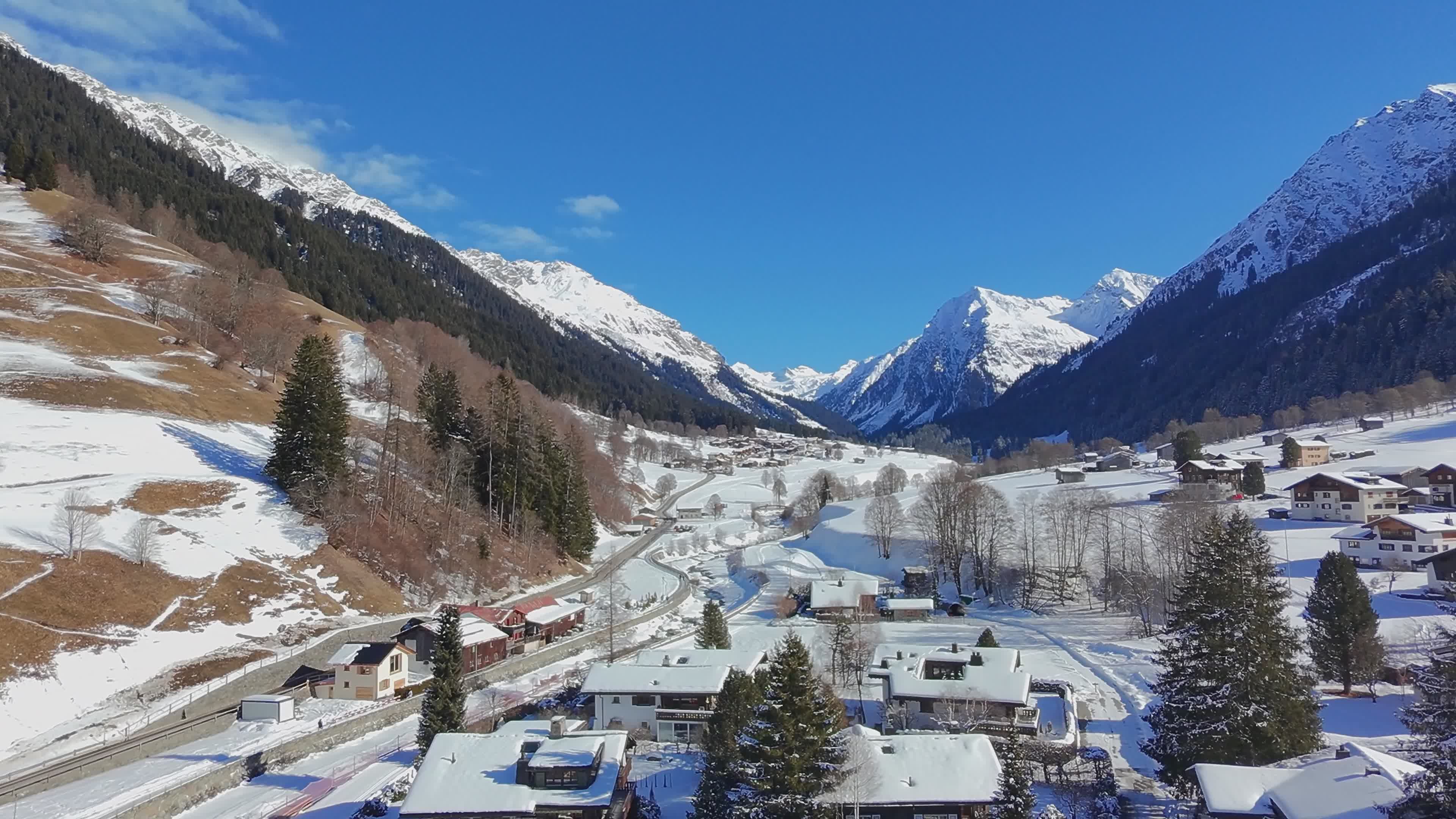 Breathtaking Aerial View of Swiss Alps in Winter Free Stock Video ...