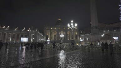 st peter s basilica at night in vatican city