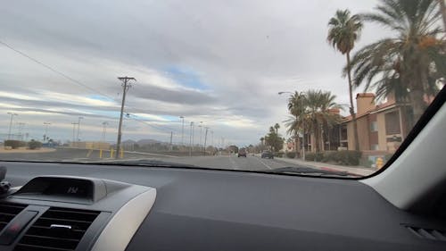 View Of Roadway From A Running Vehicle 