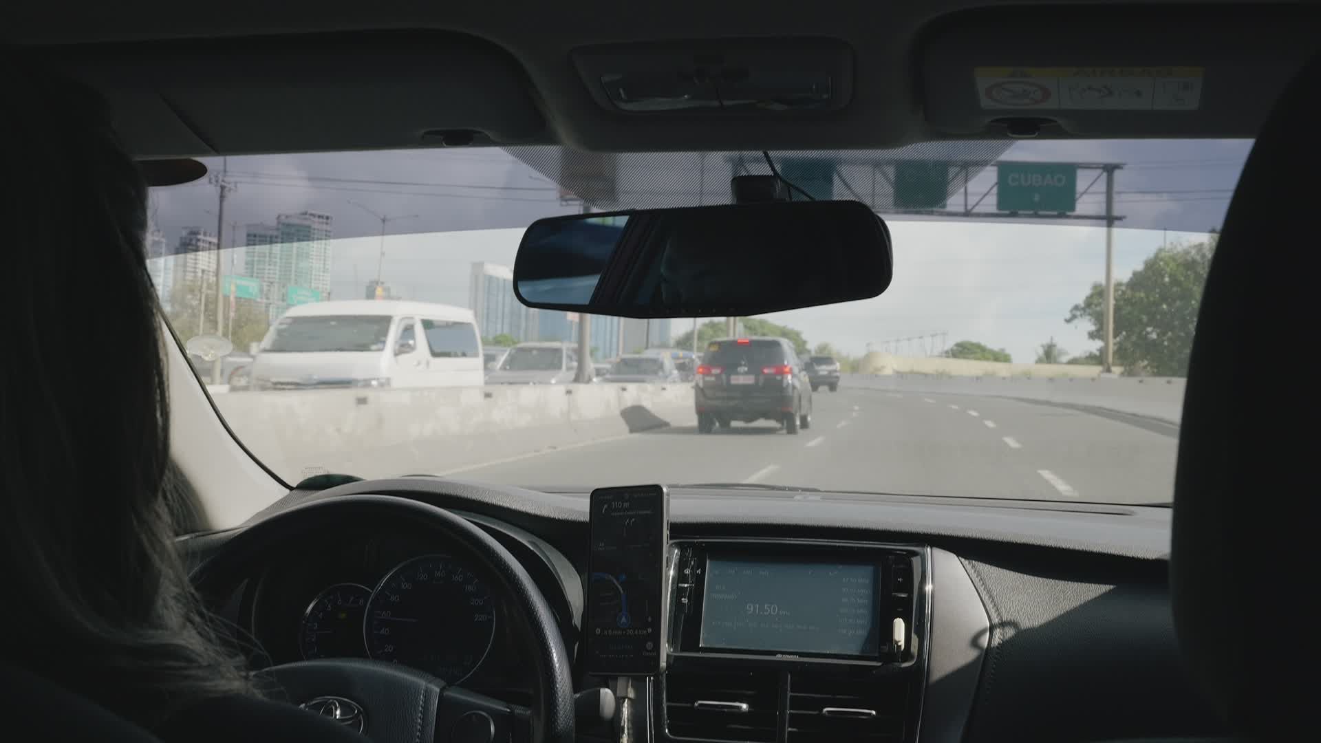 Driving on Highway with City Skyline View Free Stock Video Footage ...