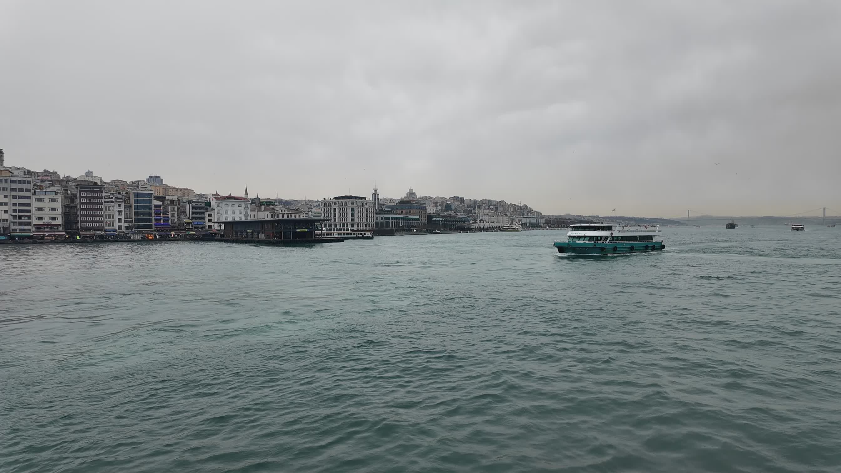 Bosphorus Views with Passenger Ferry in Istanbul Free Stock Video ...