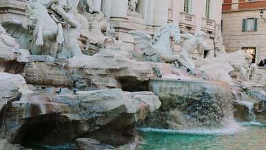 elegant view of trevi fountain in rome