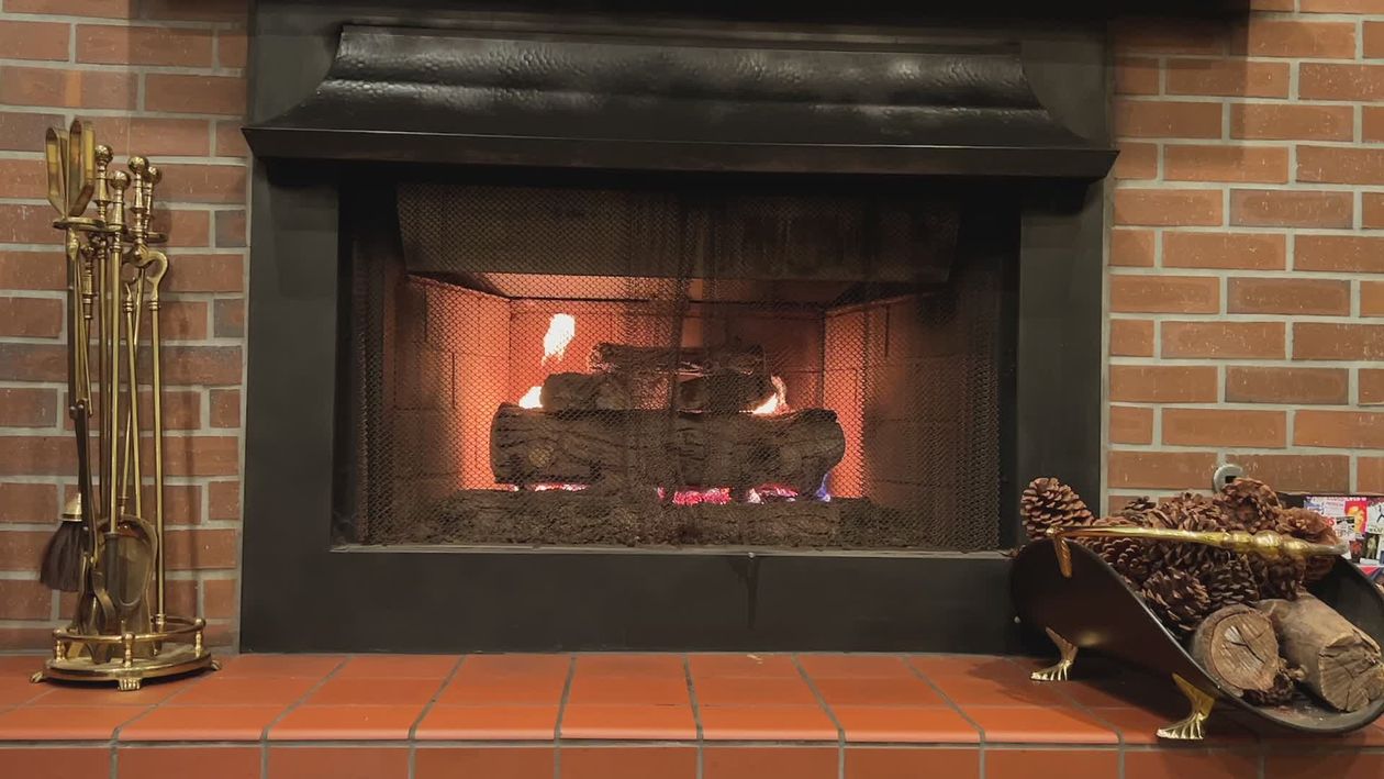 Cozy Fireplace with Burning Logs and Glowing Embers Free Stock Video ...