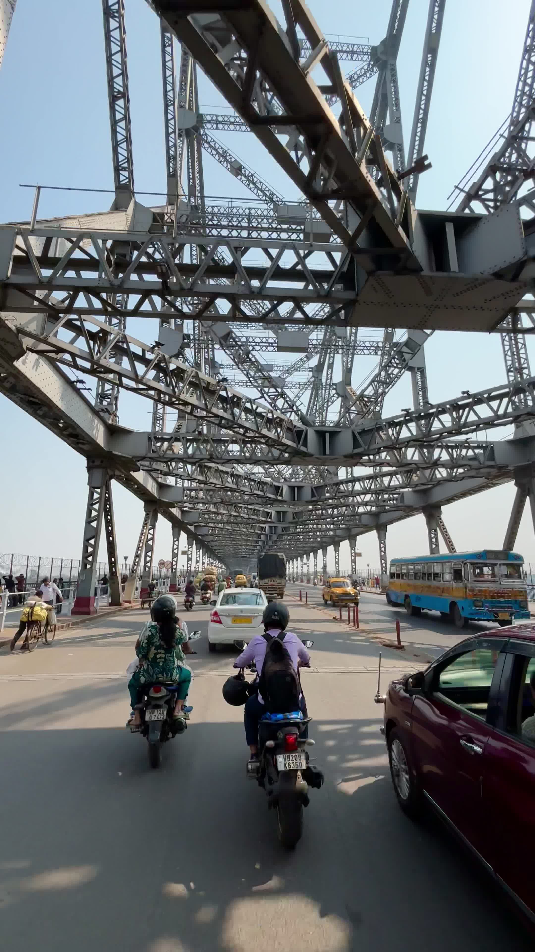 Scenic Ride Across Howrah Bridge in Kolkata Free Stock Video Footage ...