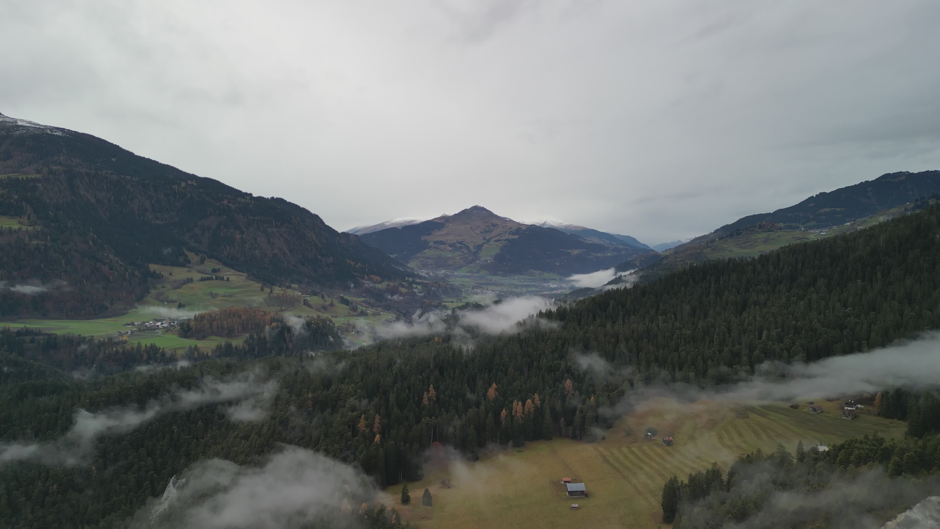 Stunning Aerial View of Misty Mountain Landscape Free Stock Video ...