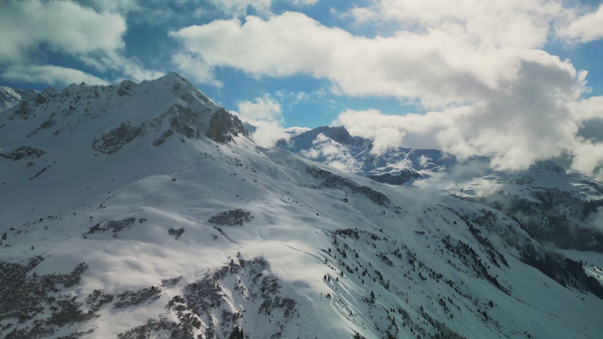 Aerial View of Snowy Mountain Landscape Free Stock Video Footage ...