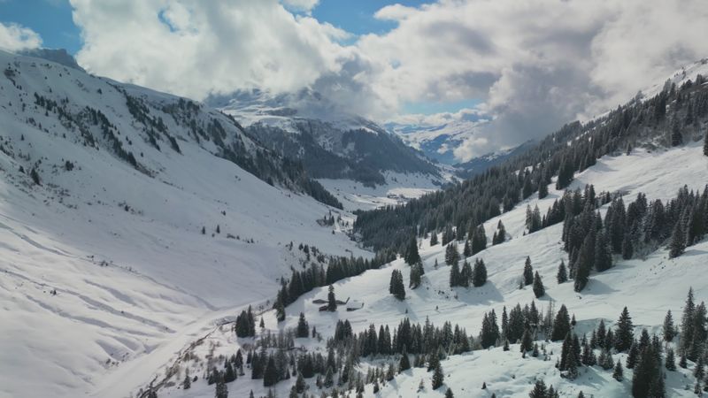 Scenic Winter Mountain Landscape Aerial View Free Stock Video Footage ...