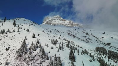 Aerial View of Snowy Mountain Landscape Free Stock Video Footage ...