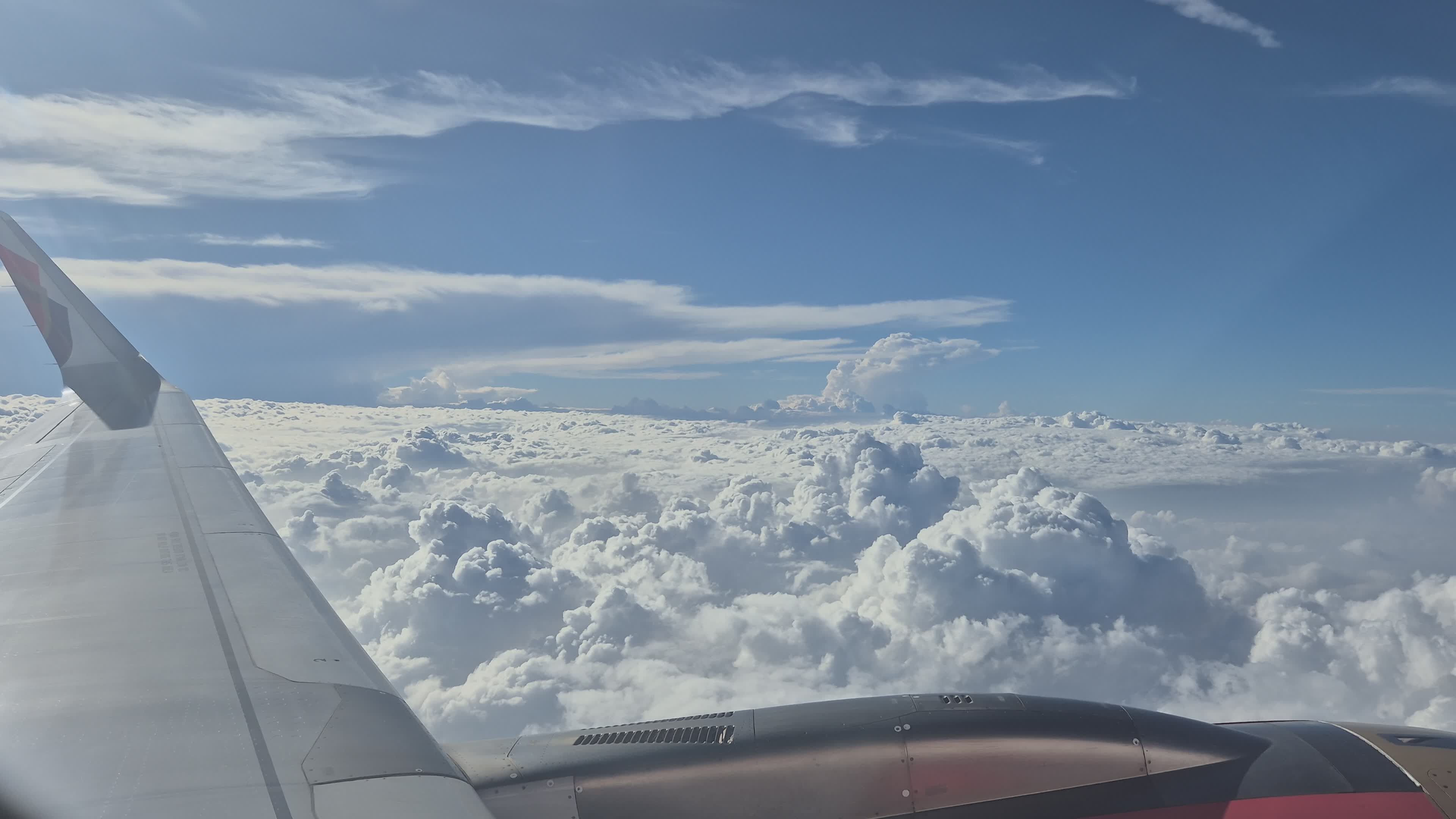 Scenic Aerial View Above the Clouds from Airplane Free Stock Video ...
