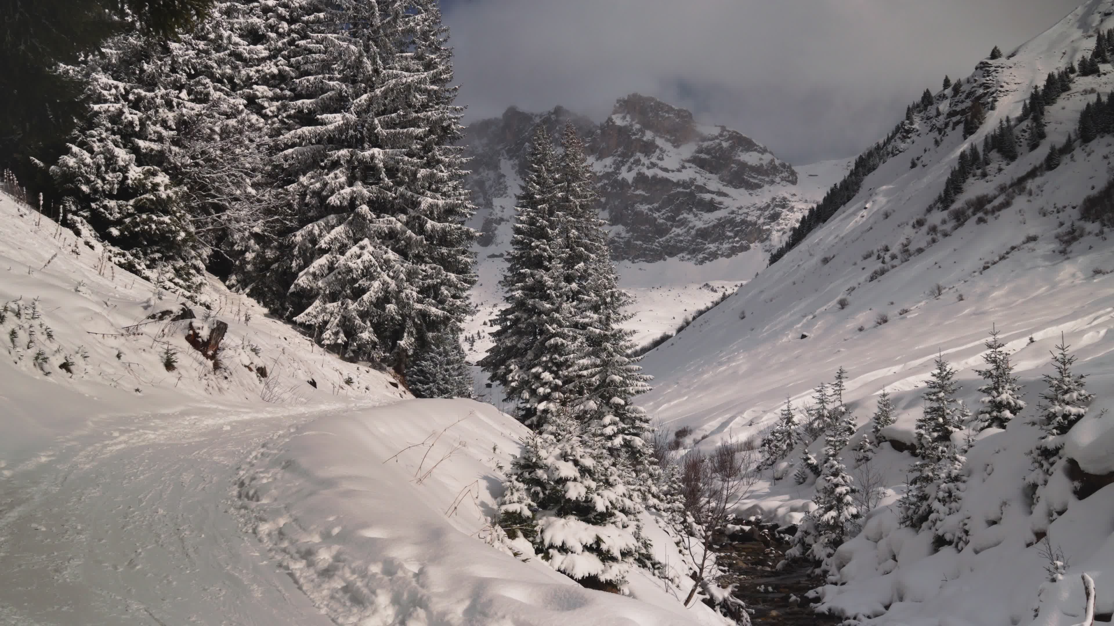 Breathtaking Snowy Mountain Landscape in Winter Free Stock Video ...