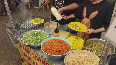 authentic vietnamese banh trang n ng preparation